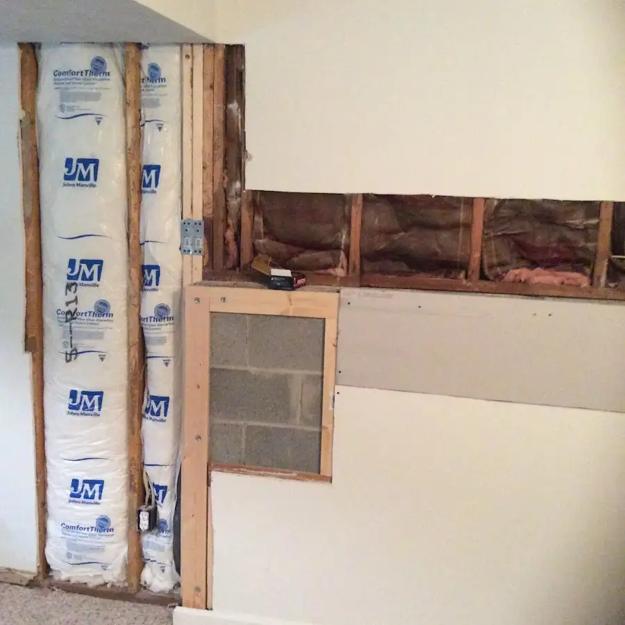 Wall insulation replacement during Basement Flood Cleanup in Jasper